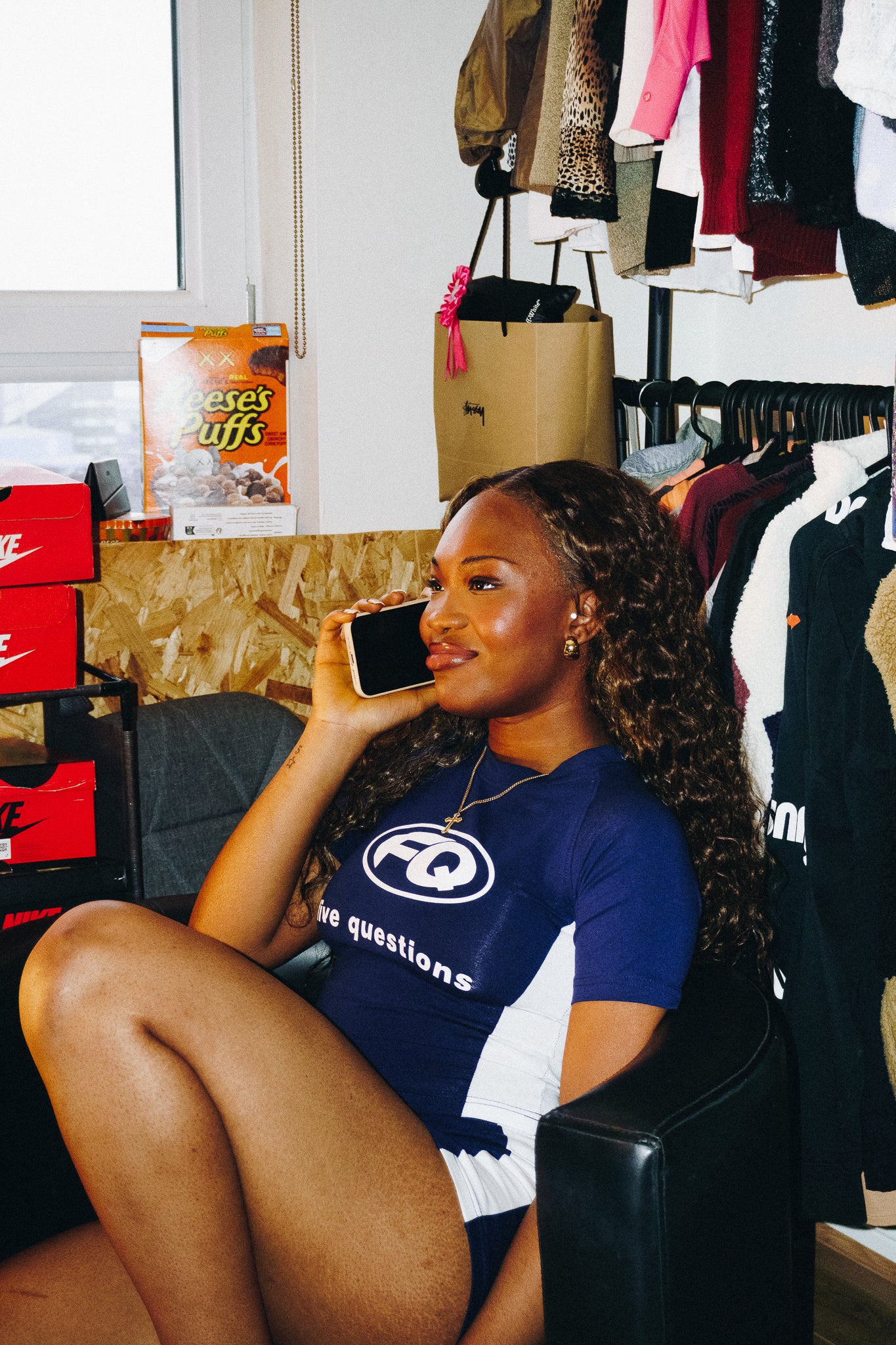 Ladies FQ Baby Tee Navy