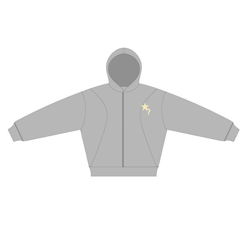 Fleece Zip-Up Hoodie Grey