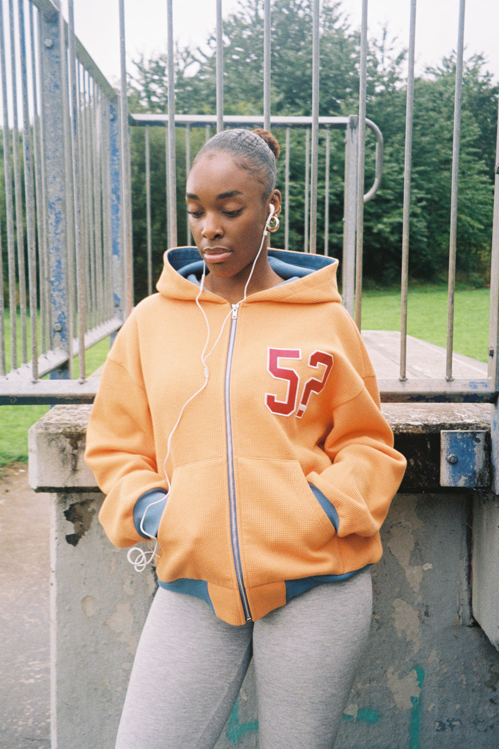 5? Waffle knit hoodie