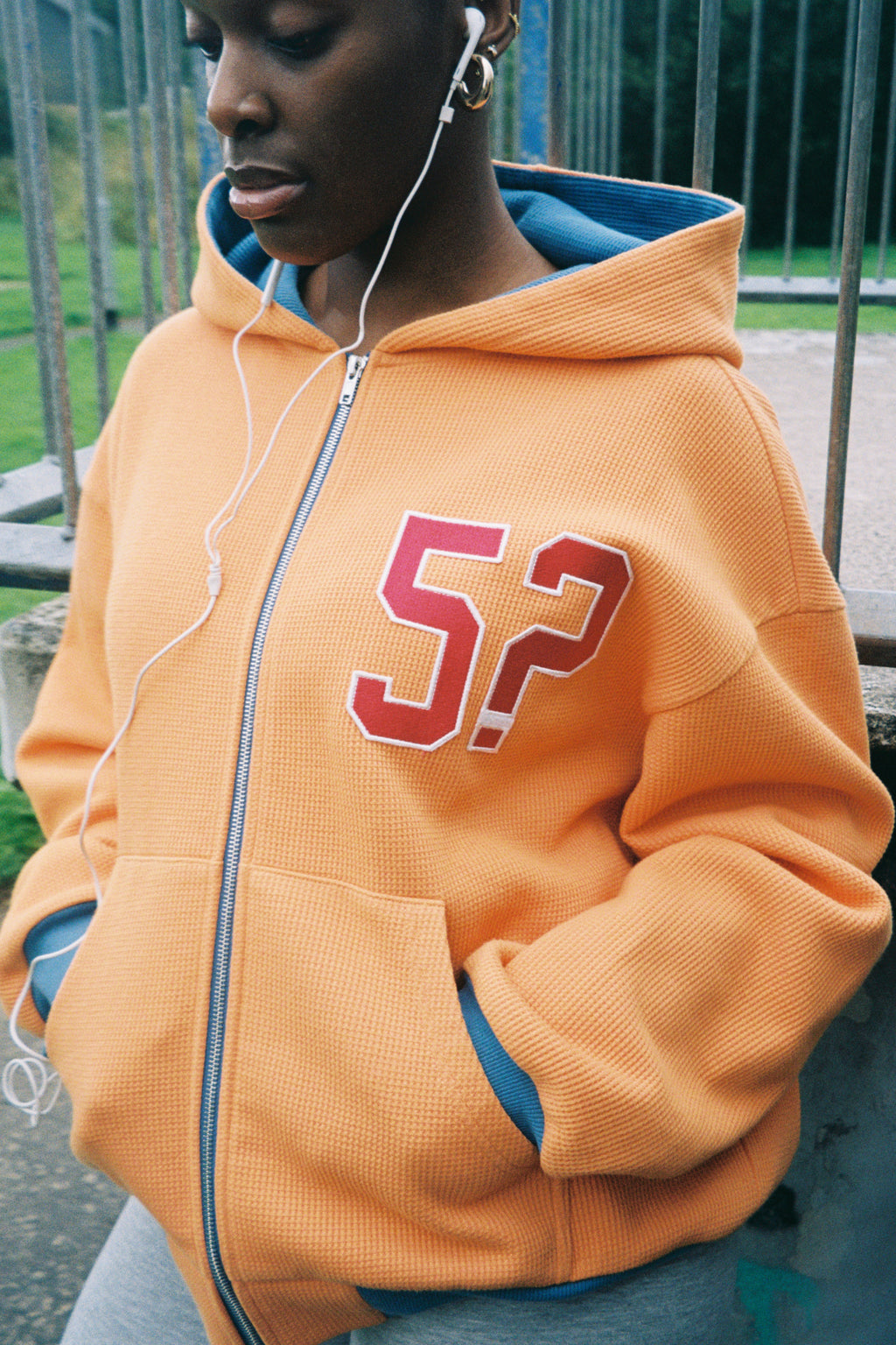 5? Waffle knit hoodie