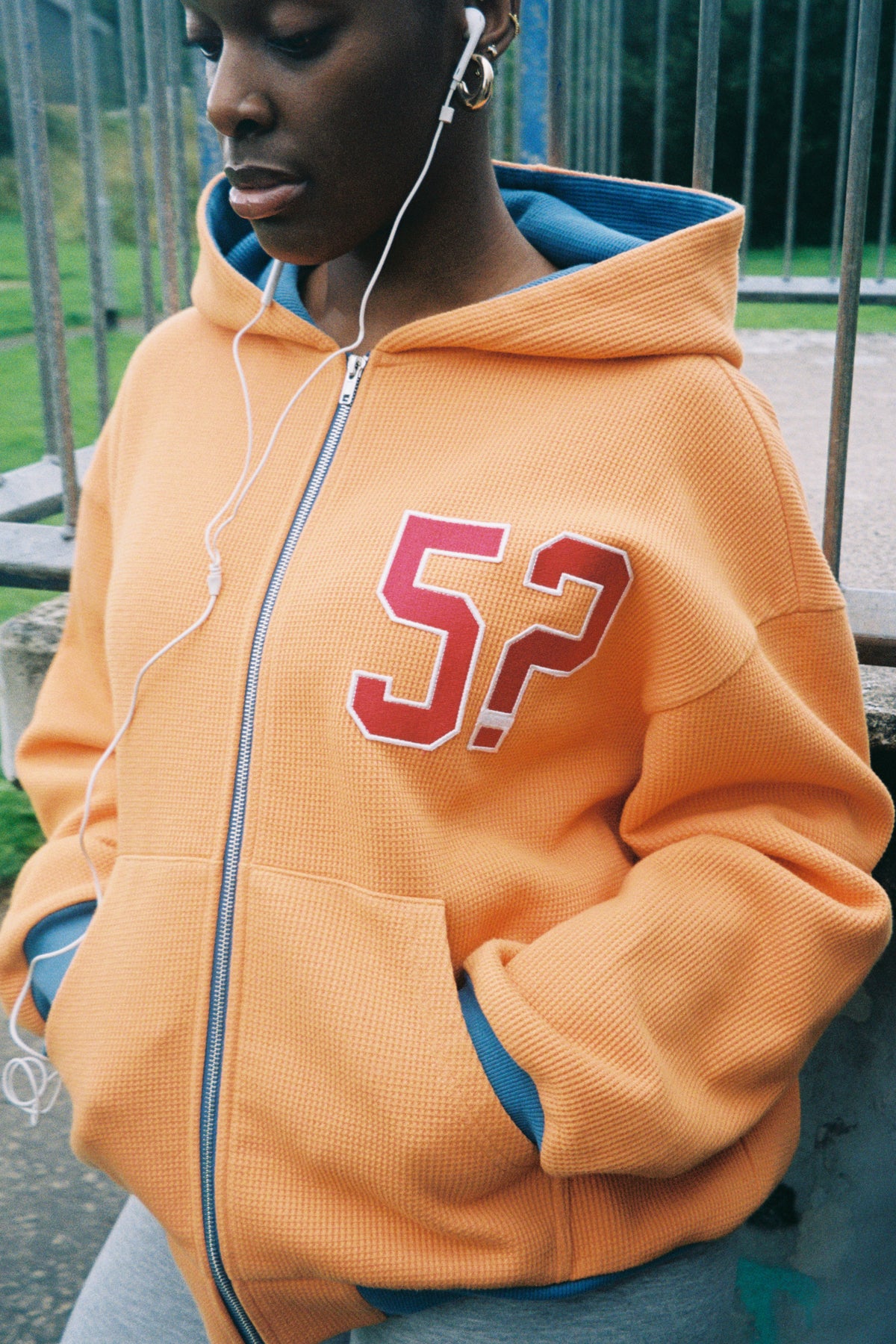 5? Waffle knit hoodie