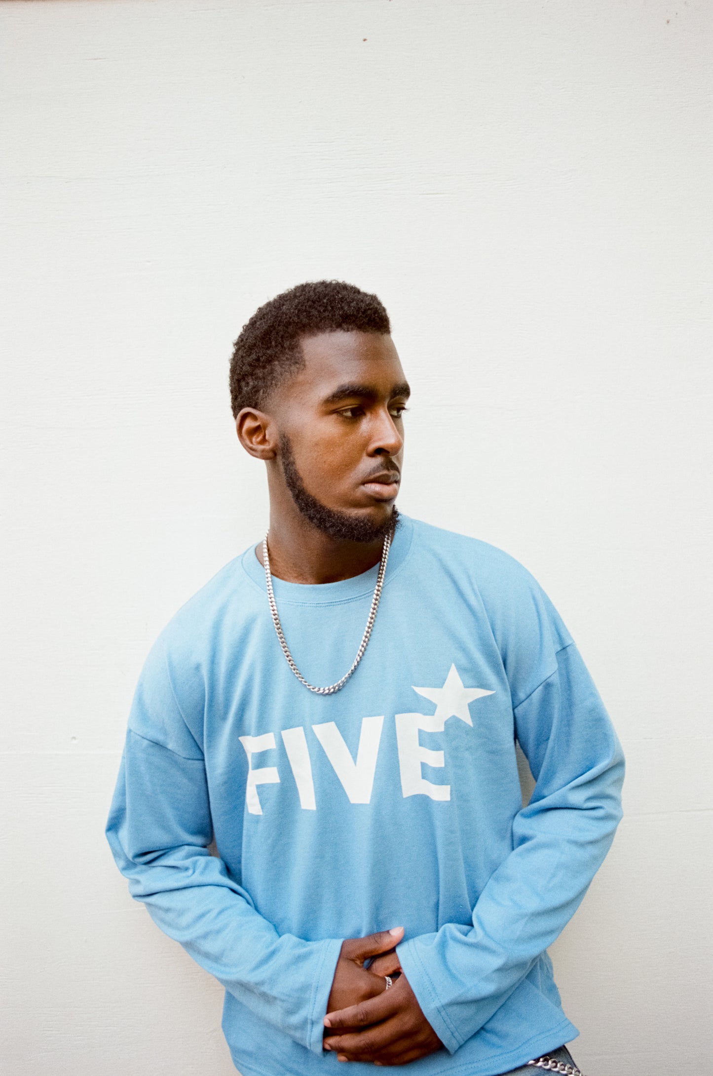 Five Star Long Sleeve Tee Blue