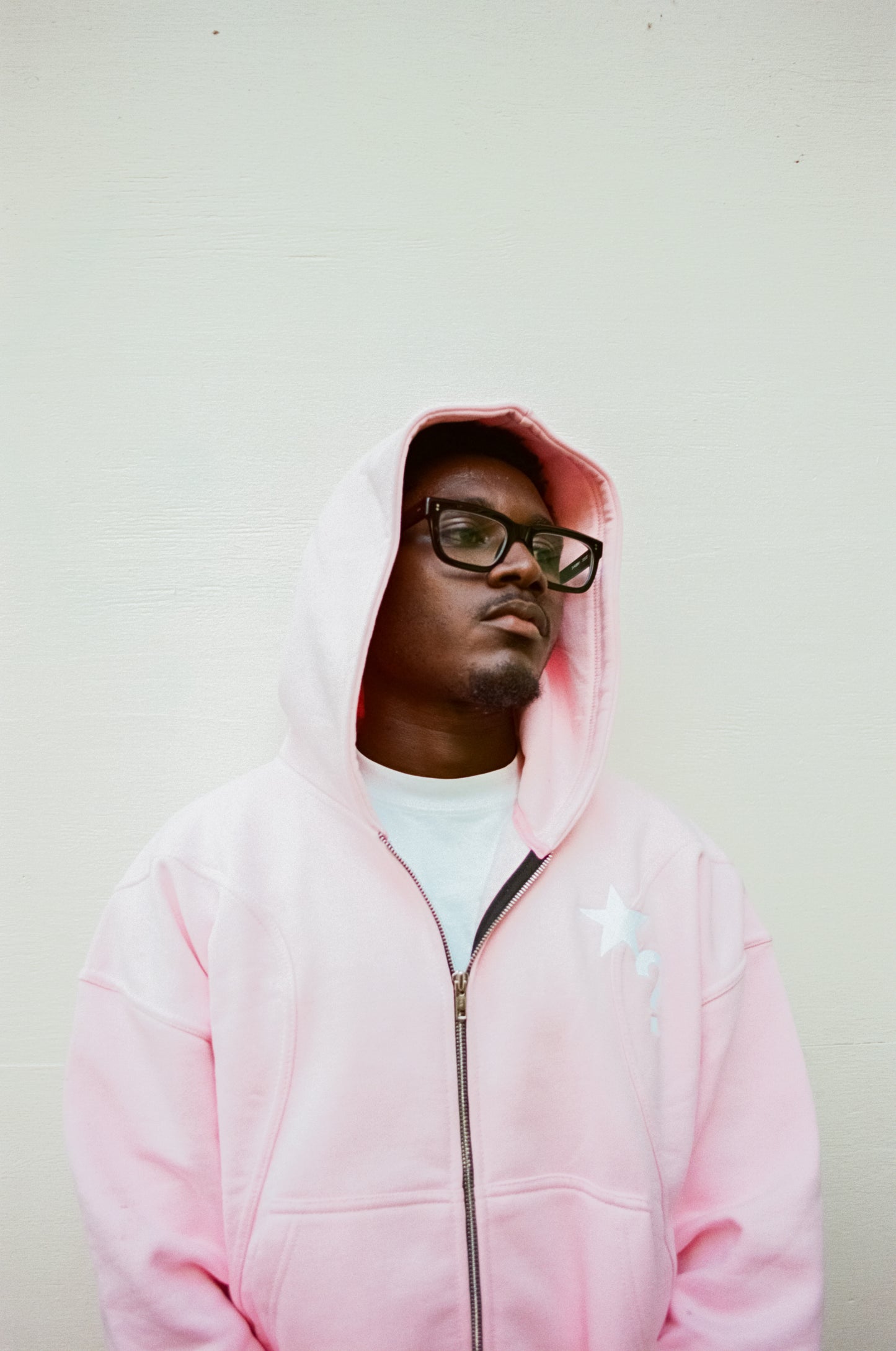 Fleece Zip-Up Hoodie Pastel Pink