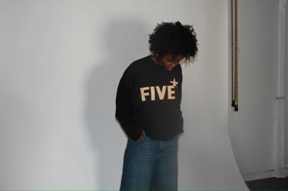 Five Star Long Sleeve Tee Black