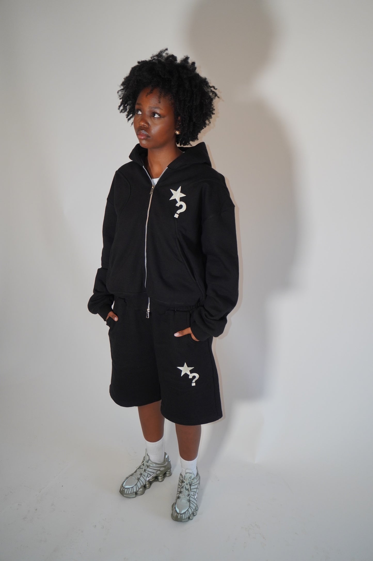 Fleece Zip-Up Hoodie Black