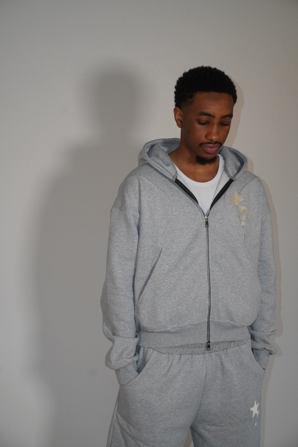 Fleece Zip-Up Hoodie Grey