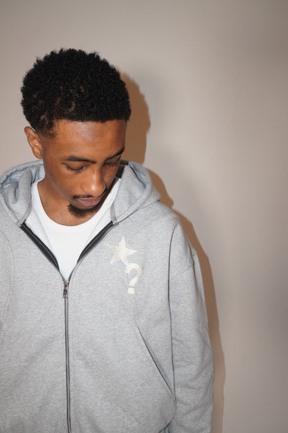 Fleece Zip-Up Hoodie Grey