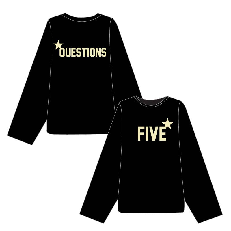 Five Star Long Sleeve Tee Black