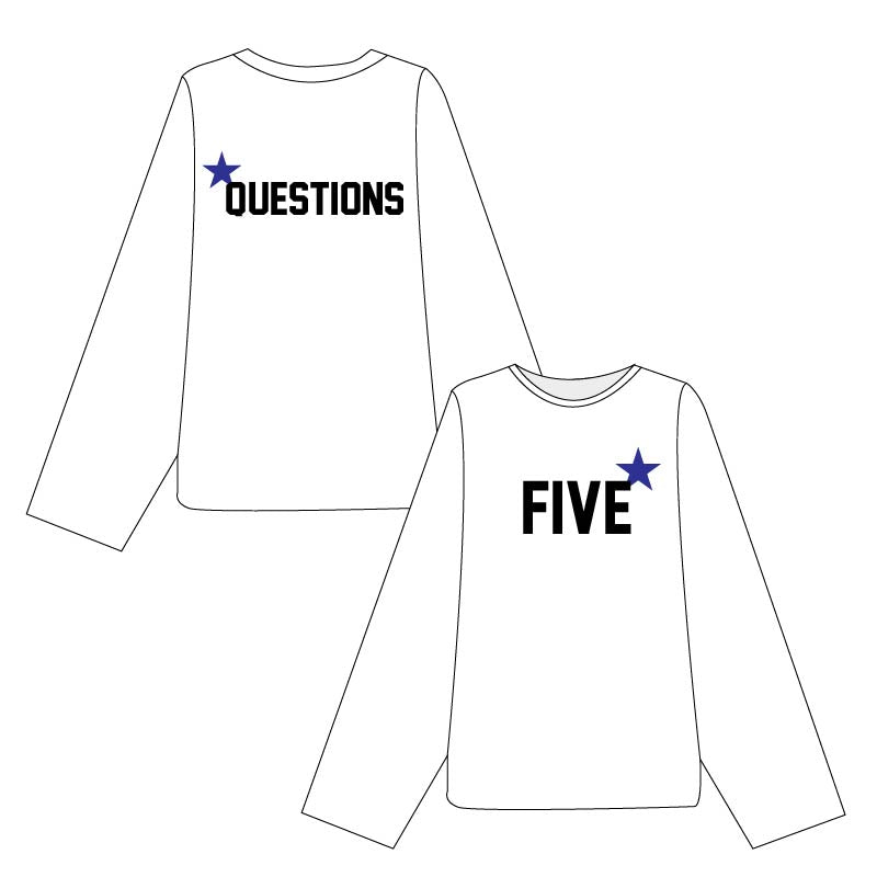 Five Star Long Sleeve Tee White