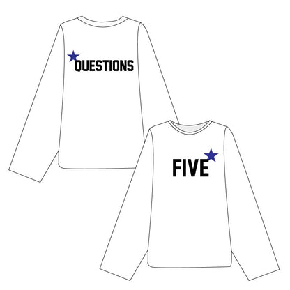 Five Star Long Sleeve Tee White