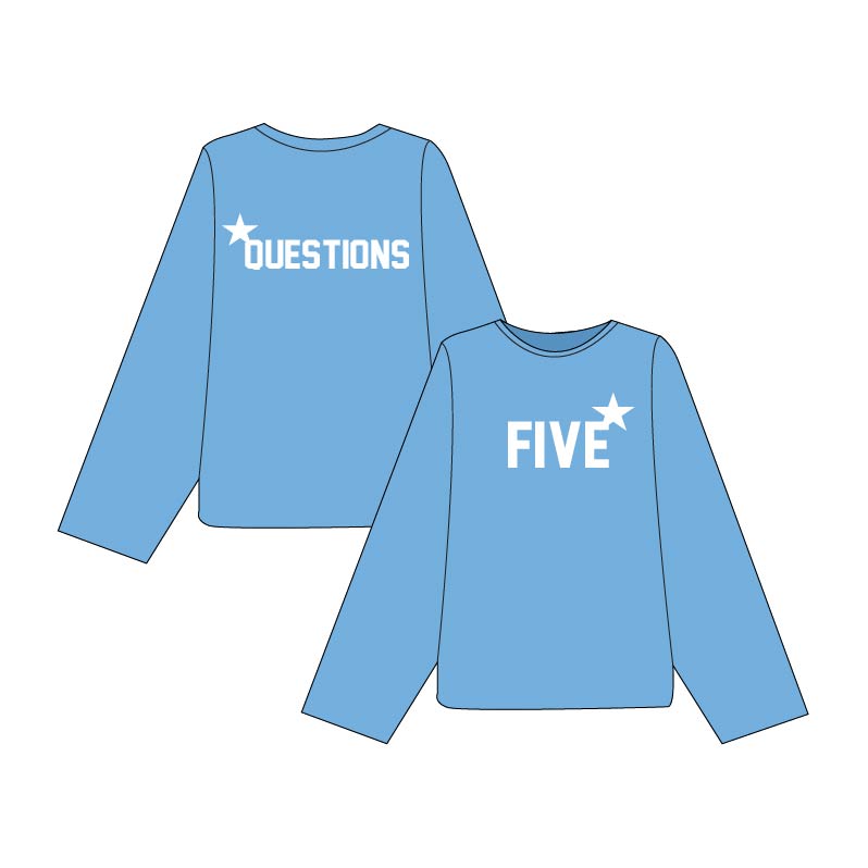 Five Star Long Sleeve Tee Blue